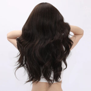 2024 Hot Selling Wigs Wholesale Long-wave Synthetic Wigs Black Bangs Body Wavy Natural Black Hair Heat-resistant Female Wigs