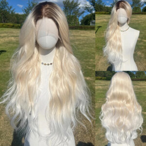 613 Body Wave 13x4 Transparent  Lady Synthetic Wig Long Hair Synthetic Wigs Blonde Lace Front Wigs SM9720