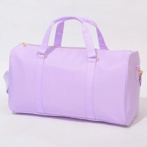 US Dispatch Zero Tariff Free Shipment Lilac Travel Gym Duffle Sports Bag Nylon Durable Inner Pockets Fitness Trips Weekender Bag