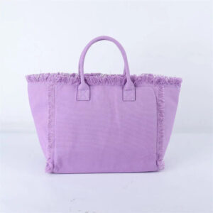 Keymey USA Warehouse Free Shipping Multicolor Embroidery Patch Tassel Beach Bag Travel Bag Blank Cotton Canvas Fringe Beach Tote