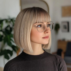 Wig Wholesale Gold Layered Synthetic Short Hair Wig Dark Brown Straight Hair Wig with Bangs Looks Natural SM416