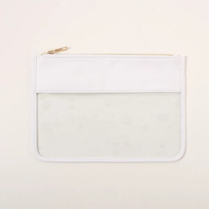 Keymay RTS DIY Personalized Alphabet Chenille Letter Patches Clear Zipper Pouch Cosmetic Bag Transparent Cosmetic Bag Makeup Bag