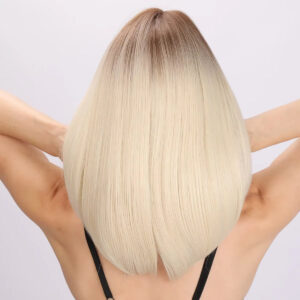 SMILCO European and American Fashion Wigs Golden Straight Synthetic Wig for Black Women SM316