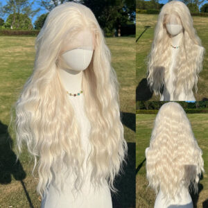 613 Body Wave 13x4 Transparent Lace Front Wig Lady Lace Front Synthetic Wig Blonde Lace Front Wigs 	SM9824