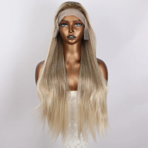 Long Platinum Blonde Lace Front Wig Suitable for Women With High-density Heat-resistant Straight Wig on the Side of Baby Hair