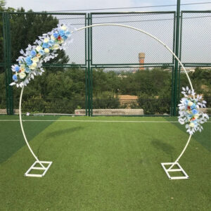 Wedding Arch Mariage Decoration Round Backdrop Arch Stand Gold White Metal Flowers Arch for Home Party Background Decor