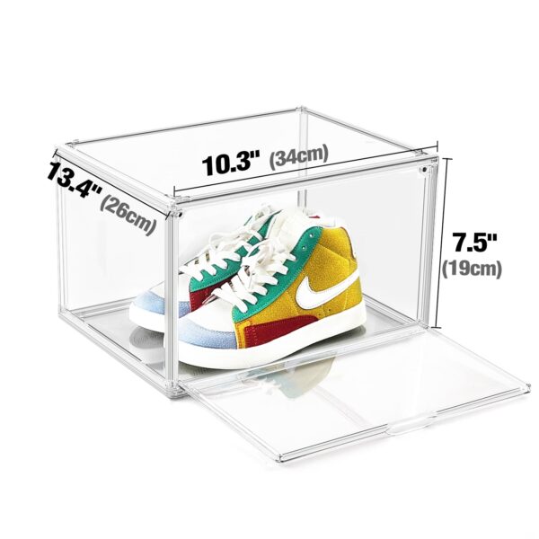 34*26*19cm Wholesale Multifunctional Clear Shoes Box Magnet Door Plastic Sneaker Stackable Portable Shoe Rack Organizer - Image 2