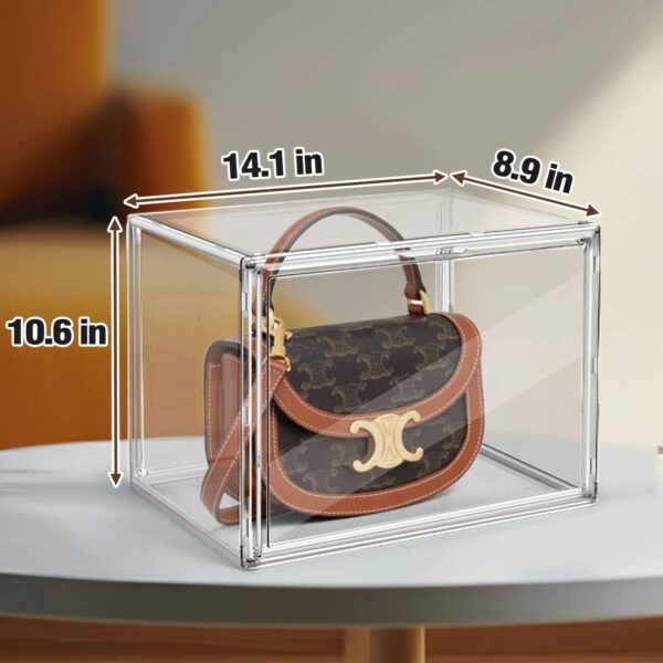 10pcs Light Luxury Handbag Display Case Portable Durable Shoes Organizer Foldable Transparent Handbag Storage Box Display Rack - Image 2