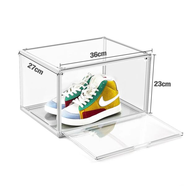 4 Pcs Plastic Shoes Case Side Door Stackable Transparent Shoes Storage Container Thicken Durable Shoes Storage Box - Image 2
